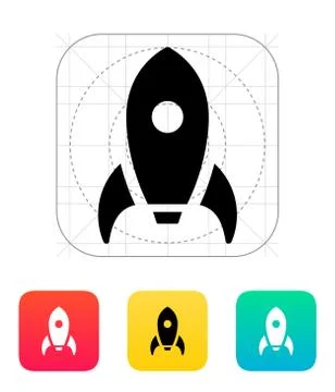 Rocket icon on white background. Stock-Illustration