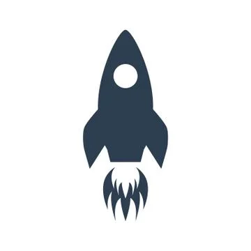 Rocket icon on white background. Stock Illustration
