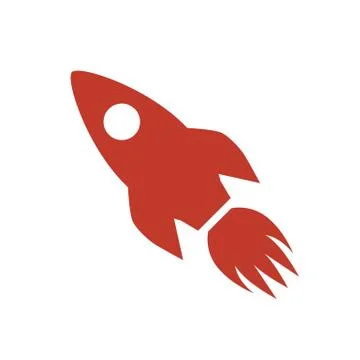 Rocket icon on white background. Stock Illustration