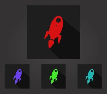 Rocket icon on white background Stock Illustration