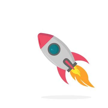 Rocket icon on a white background, vector illustration Stock Illustration