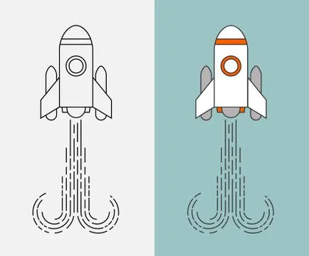 Rocket icons set Stock Illustration
