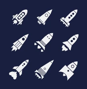 Rocket icons set Stock Illustration