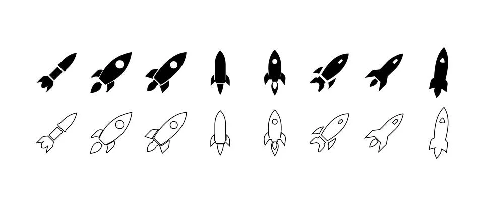 Rocket icons set Stock-Illustration