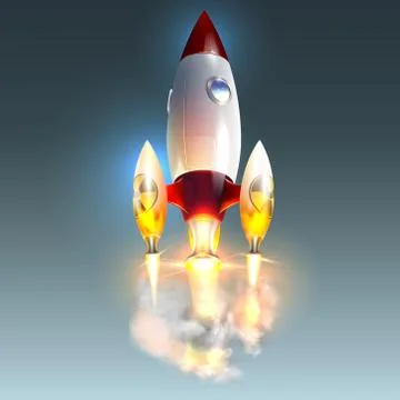 Rocket, icon.Space rocket launch.Creative idea.atomic rocket Illustrazione stock