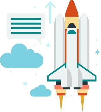 Rocket illustration in minimal style Stock Illustration