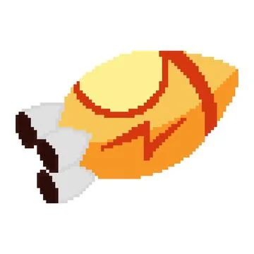 Rocket illustration with pixel theme Illustrazione stock