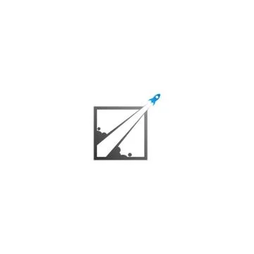 Rocket ilustration logo icon Stock Illustration