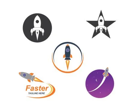 Rocket ilustration logo vector icon Stock Illustration