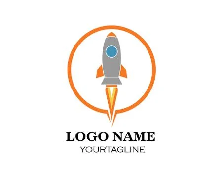 Rocket ilustration logo vector icon Stock Illustration