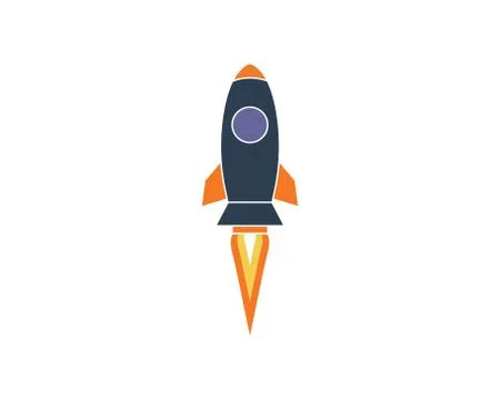 Rocket ilustration logo vector icon Stock Illustration