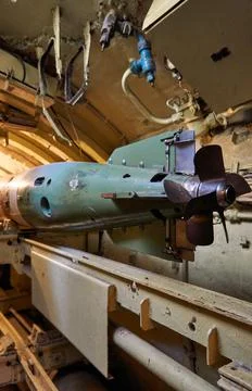 Rocket inside the submarine. Stock Photos