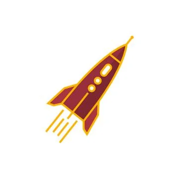 Rocket Isolated on White 스톡 일러스트