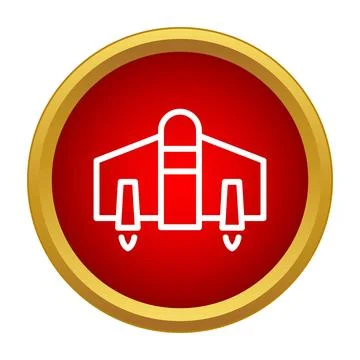 Rocket jet aircraft icon button concept Stock Illustration