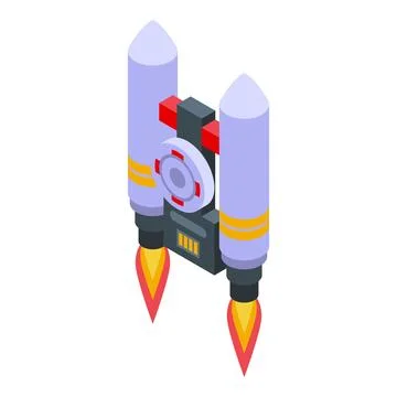 Rocket jet icon isometric vector. Fire jetpack Illustrazione stock