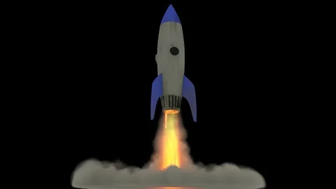Rocket launch animation, 3D cartoon anim... | Stock Video | Pond5