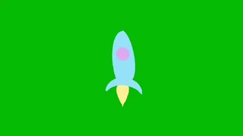 Rocket Launch Animation on Green Screen Видео 345096480