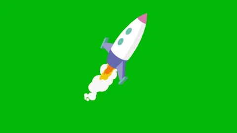 Rocket Launch Animation on Green Screen Видео 345096481
