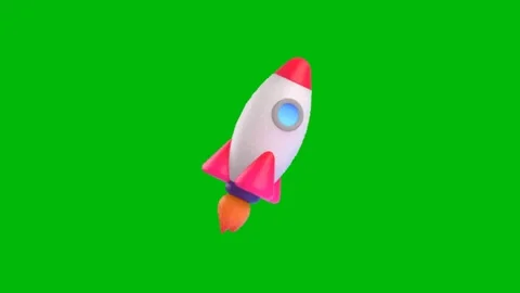 Rocket Launch Animation on Green Screen Видео 345096486