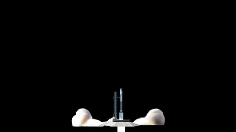 Rocket launch animation. Isolate. Alpha matte. Space launch system. Realistic 4k Stock-Footage 84523207