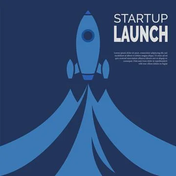 Rocket Launch Background Stock Illustration