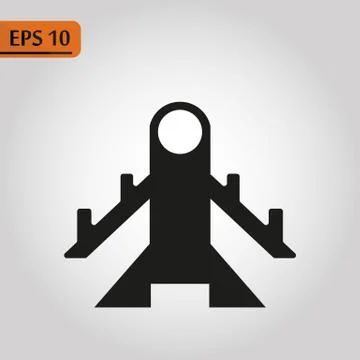 Rocket launch black icon, vector sign on isolated background. Rocket launch c Stock Illustration