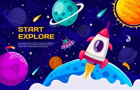 Rocket launch. Business fast start vector concept Stock Illustration
