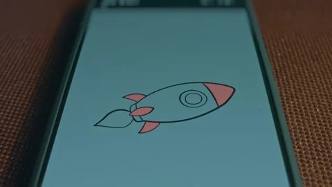 Rocket launch cartoon, Rocket launch in Space, presentation Stock Footage 309687360