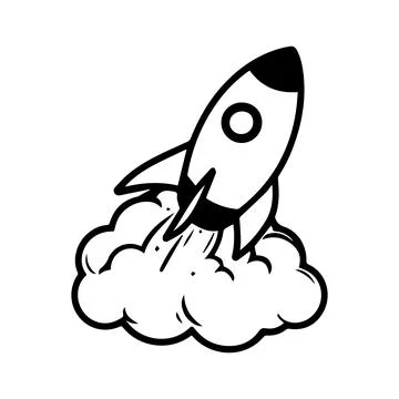 Rocket Launch Cloud Startup Icon Illustrazione stock