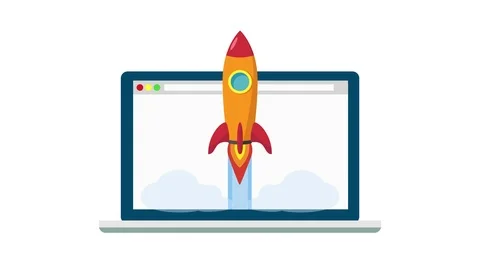 Rocket Launch from a computer. Stock Footage 99835872