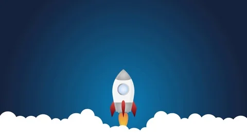Rocket launch concept with smoke Stock Footage 104367792