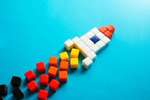 Rocket launch. Concept of a successful start of a business project. Entrepren Stock Photos