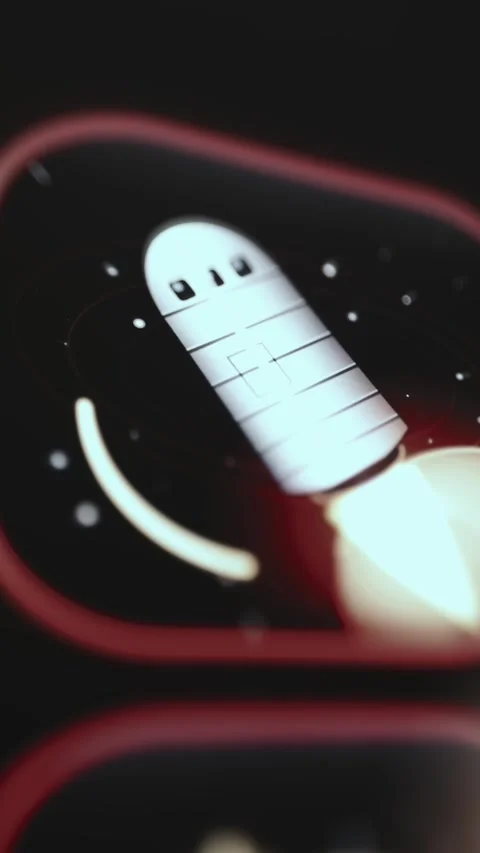 Rocket Launch Control Icon on Dark Screen Stock Footage 340556057