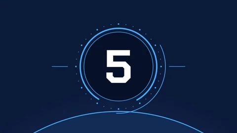 Rocket launch countdown from 10 to 0 with mission control targeting ring and Vidéo 348302677