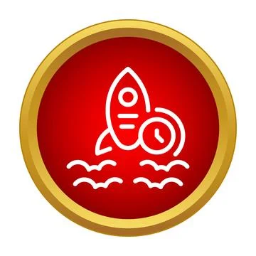 Rocket launch countdown starting business startup icon Stock Illustration