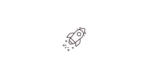 Rocket Launch Creative Start Up Project Line Icon Animation Vídeo Stock 347212680