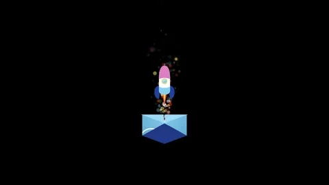 Rocket Launch From Email Envelope Startup Marketing Motion Loop Video Stock Footage 344601173