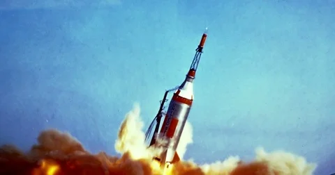 Rocket Launch Failure of Little Joe 1B Animation January 21 1960, 4K Stock Footage 75751810