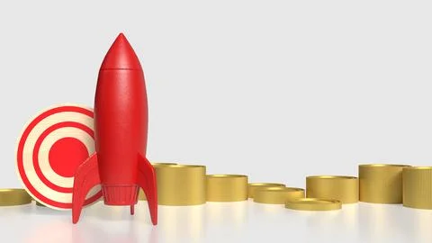Rocket Launch Financial Growth Target Success Concept 3d render.. イラスト素材