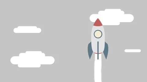 Rocket Launch - Flat Design Stock Footage 45201586