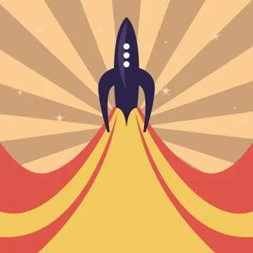 Rocket launch galaxy Stock Illustration