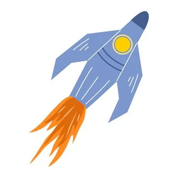 Rocket launch hand drawn clip art illustration Stock Illustration