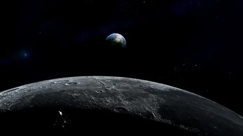 Rocket launch from human colony on the Moon, view on Earth Stock Footage 109245166