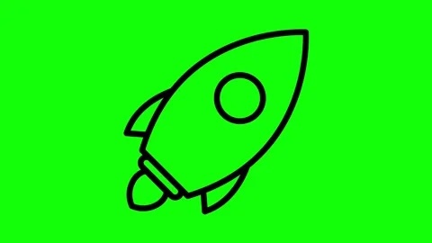 Rocket launch icon animation on green screen for startup and business growth pro Stock Footage 330156654
