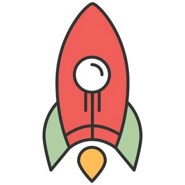 Rocket launch icon business or campaign startup vector Stock Illustration
