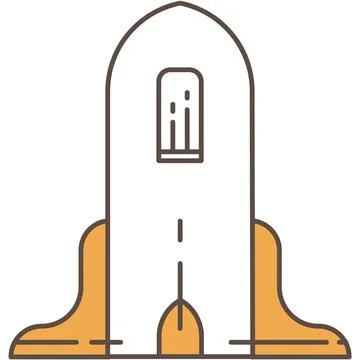 Rocket launch icon business vector on white Stock Illustration