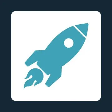 Rocket Launch Icon from Commerce Buttons OverColor Set Stock Illustration