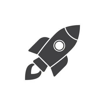 Rocket launch icon in flat style. Space ship vector illustration on isolate.. Stock Illustration