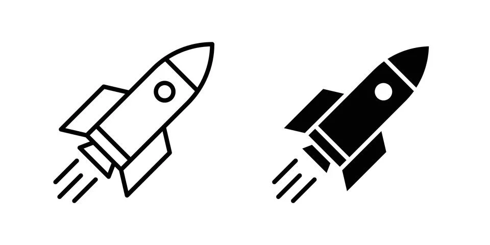 Rocket launch icon graphic design. web icons vectors Stock Illustration