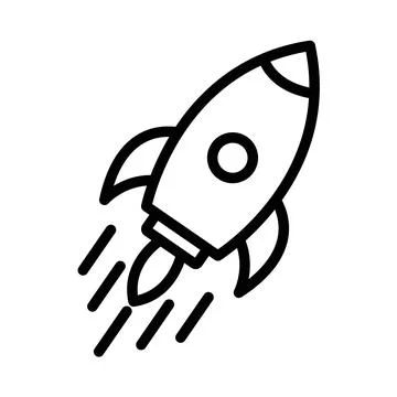 Rocket Launch Icon Ideal for Space and Technology Themes Stock Illustration